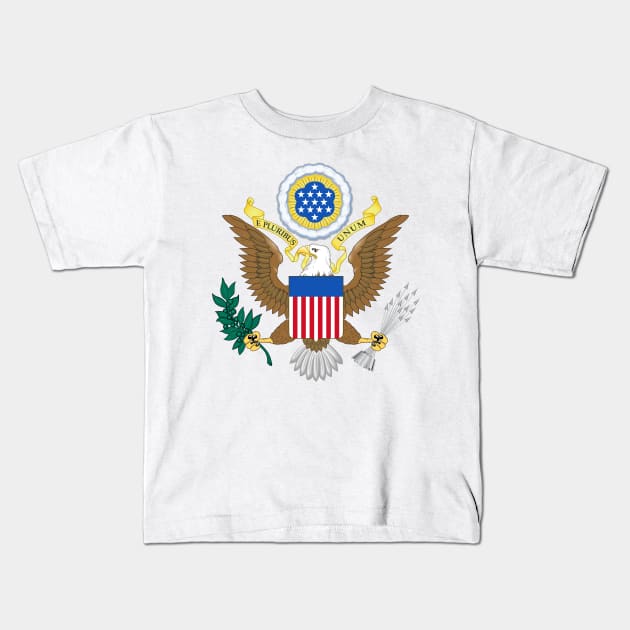 Greater coat of arms of the United States Kids T-Shirt by Flags of the World